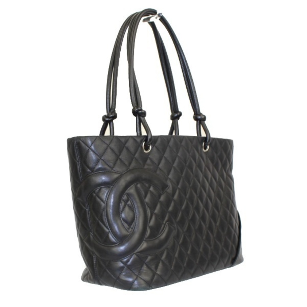Chanel Cambon Line Large Tote Bag Black Pink